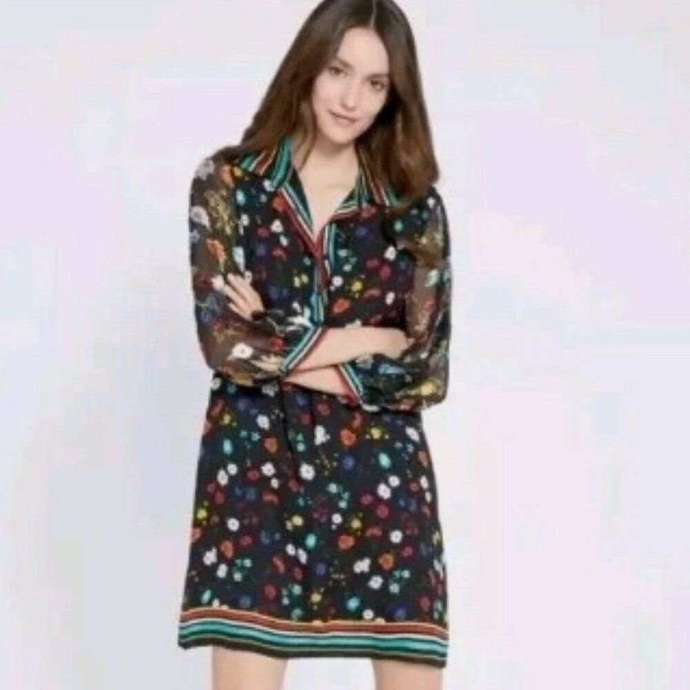 Alice + Olivia Lalita Botanical Ditzy Floral Print Mini Dress Size M